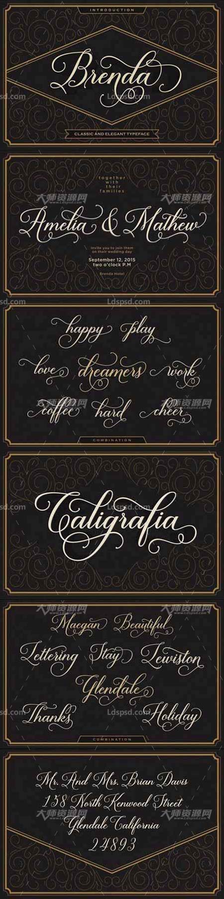 Brenda Script,富有皇家贵族气息的英文字体